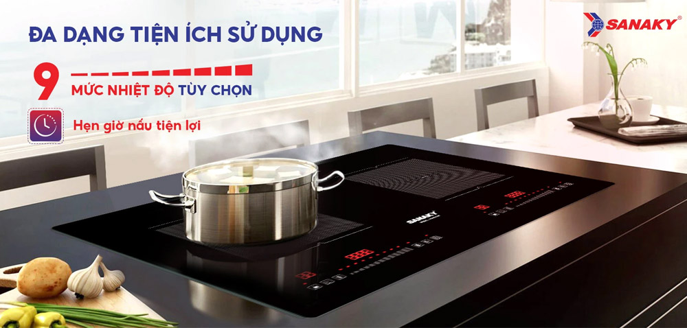 9 mức điều chỉnh công suất từ 400W đến 2000W