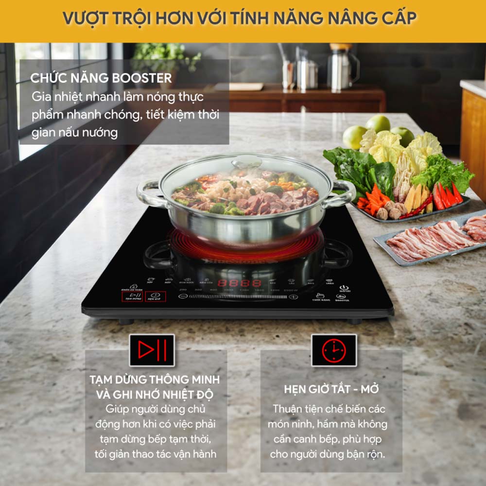 Bếp Từ Đơn Bluestone ICB-6731 mang đến trải nghiệm sử dụng tiện lợi 