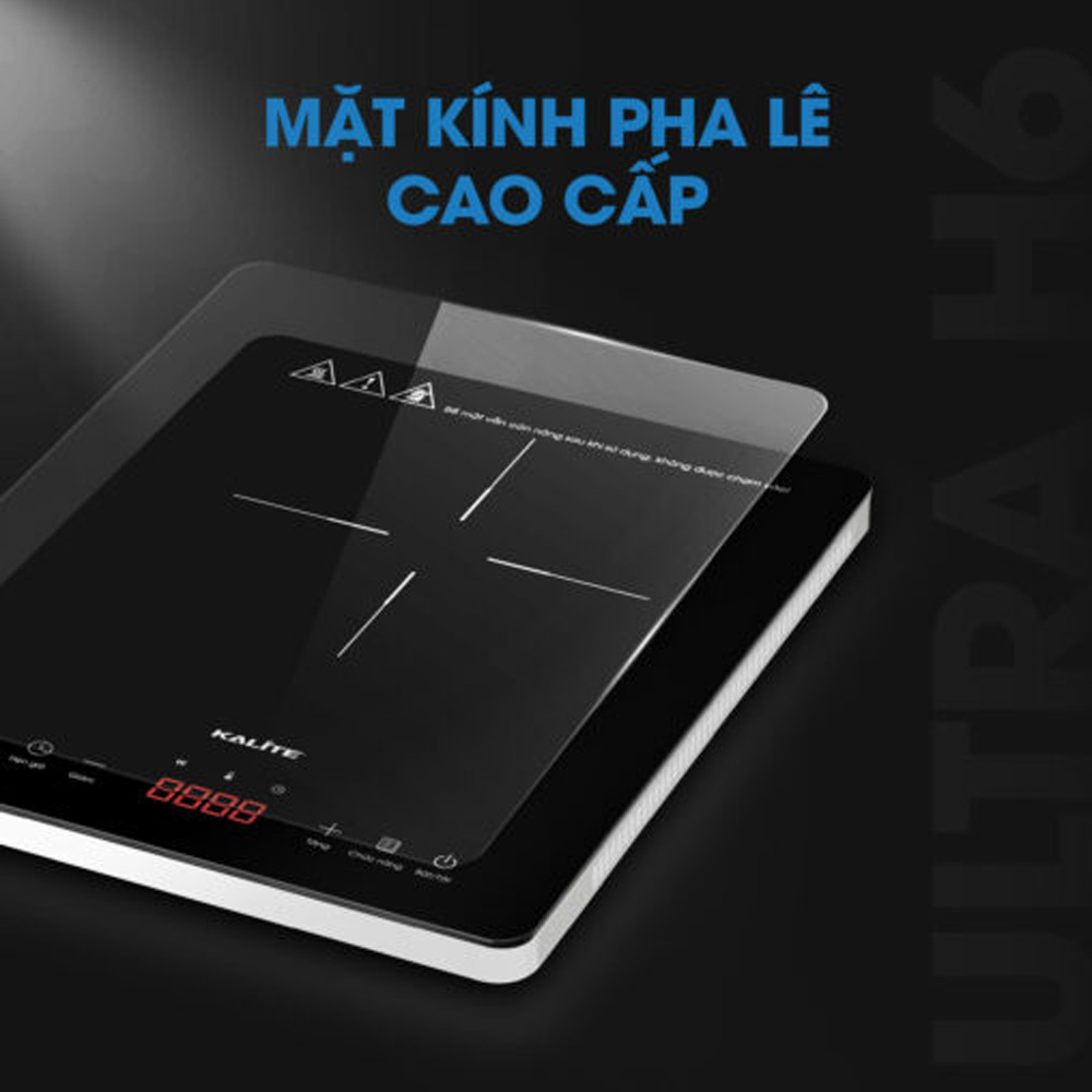 Mặt kính pha lê đen bóng với khả năng chịu nhiệt và chống trầy xước