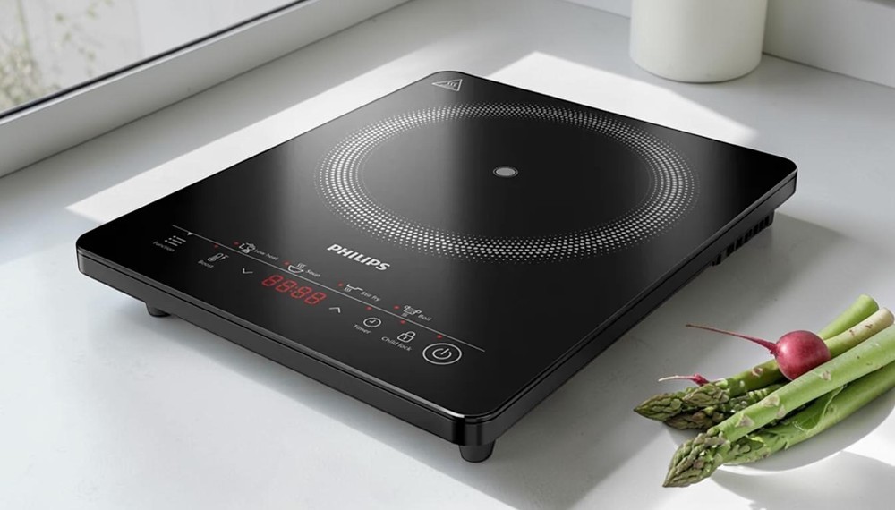 Bếp Từ Đơn Philips HD5830/90 tiết kiệm đáng kể thời gian nấu 