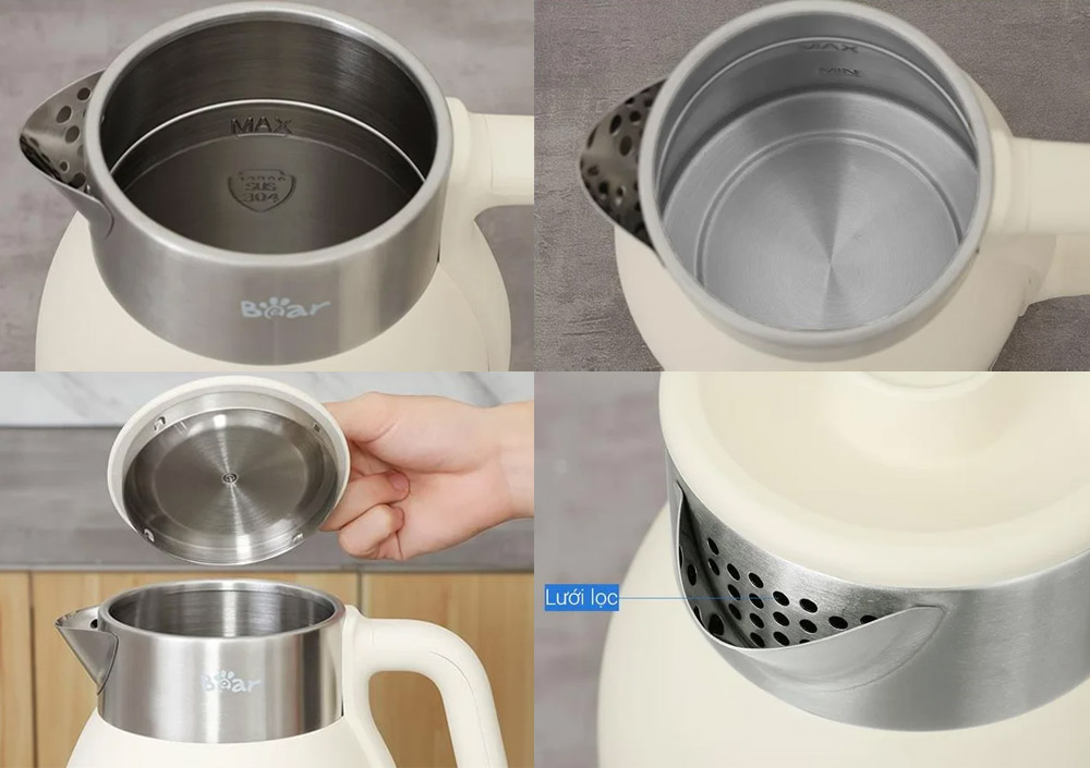 Ruột bình inox 304 hạn chế gỉ sét, ám mùi