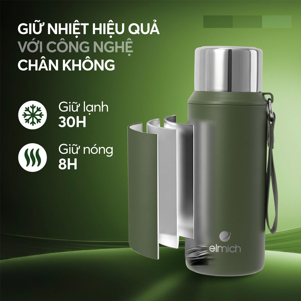 Bình Giữ Nhiệt Inox 316 Elmich EL1508DG giữ nhiệt tối ưu