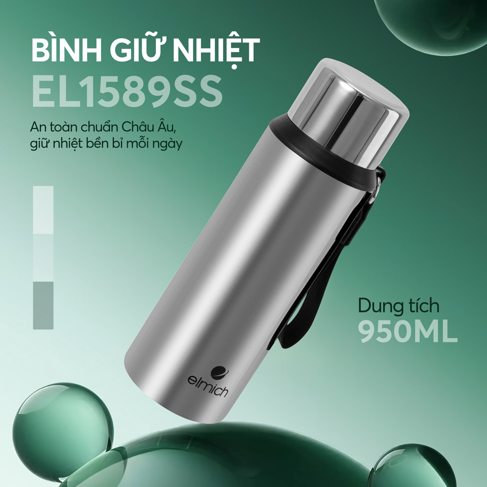 Bình Giữ Nhiệt Inox 316 Elmich EL1589SS 950ml giữ nhiệt bền bỉ