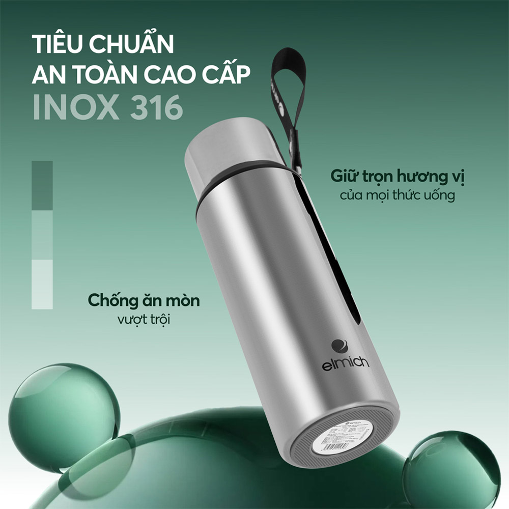 Bình Giữ Nhiệt Elmich EL1589SS 950ml giữ trọn hương vị thức uống