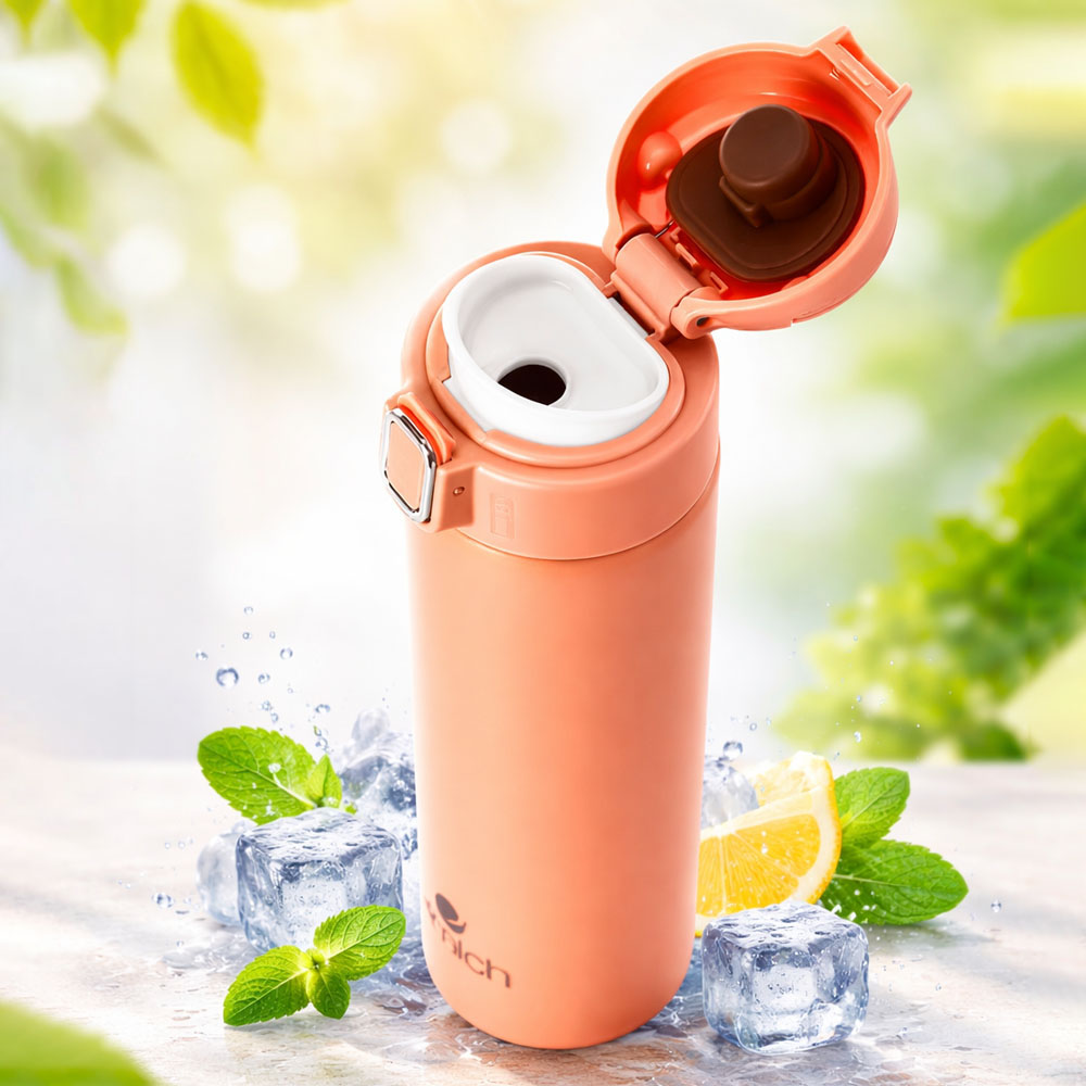 Bình Giữ Nhiệt Inox 304 Elmich EL8347PF có thiết kế miệng rộng 