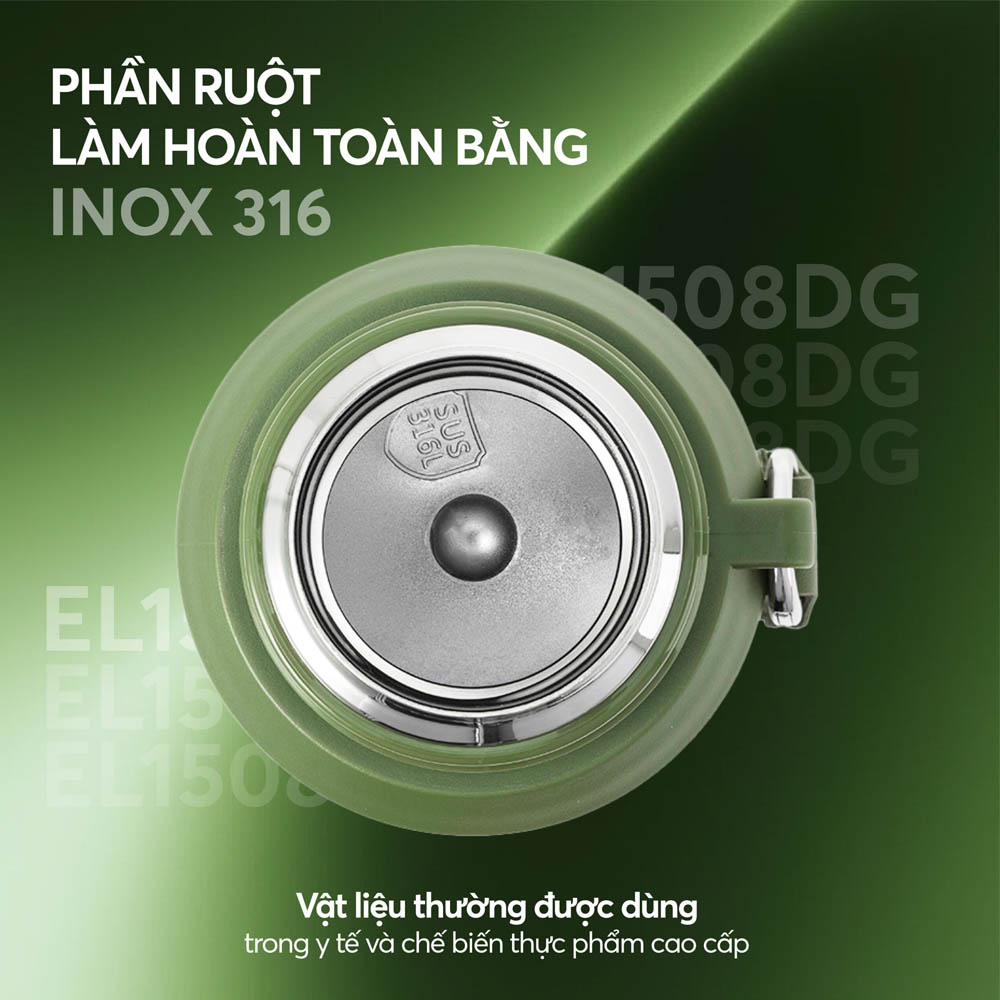 Ruột Bình Giữ Nhiệt Elmich EL1508DG làm từ inox 316 cao cấp