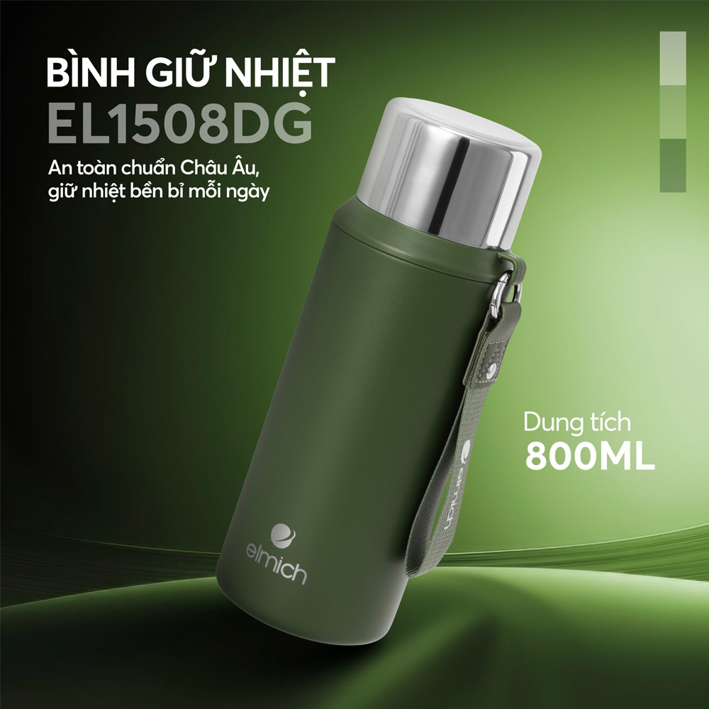 Bình Giữ Nhiệt Inox 316 Elmich EL1508DG có dung tích 800ml