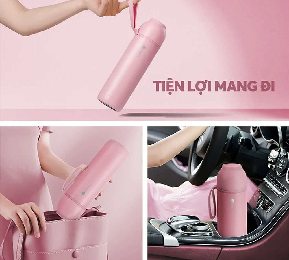 Dễ dàng mang theo Bình Giữ Nhiệt Inox 316 Elmich EL8306PK 500ml