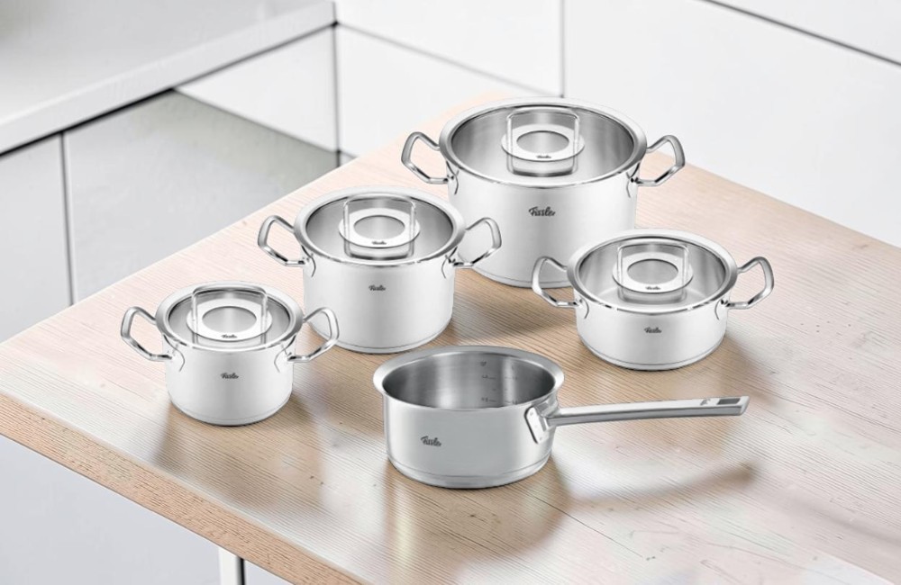 Bộ Nồi Fissler Original Profi 5 Món Nắp Kính Có Quánh