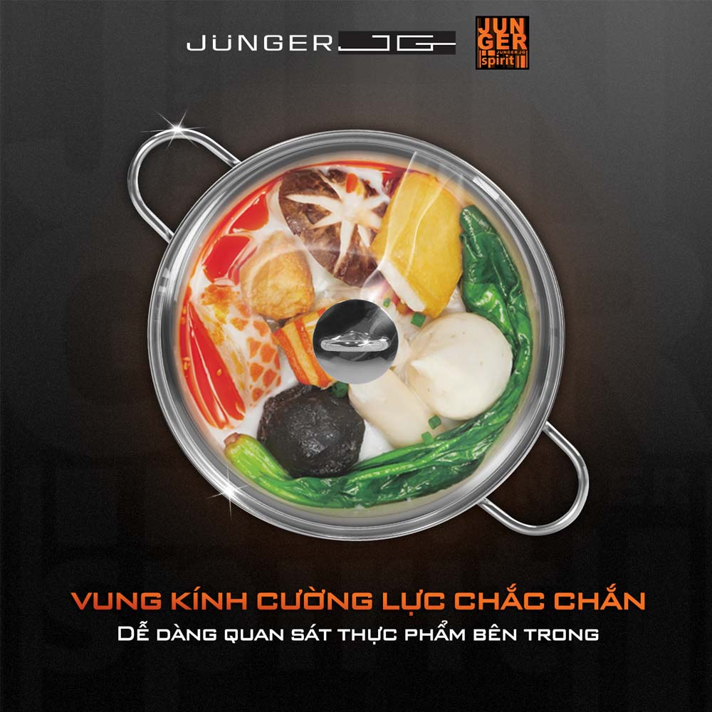 Nắp kính cường lực trong suốt, hỗ trợ quan sát quá trình nấu 