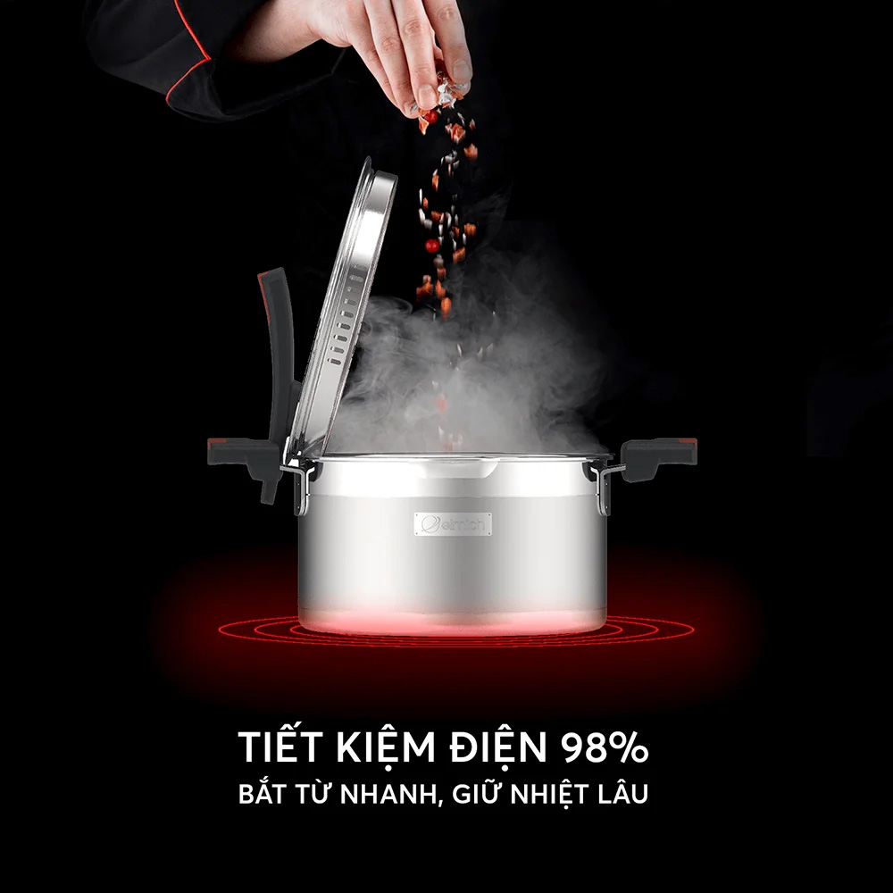 Khả năng bắt từ nhanh giúp gia nhiệt hiệu quả