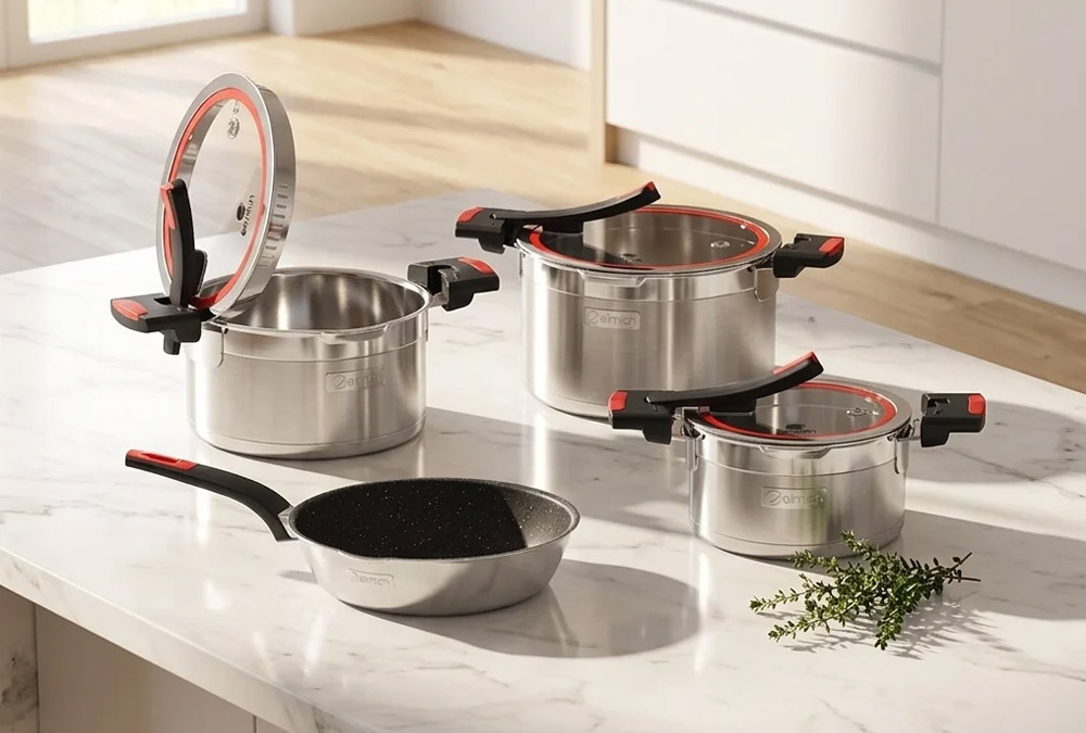 Bộ Nồi Inox Liền Khối Elmich Milano EL-8093 sở hữu thiết kế hiện đại