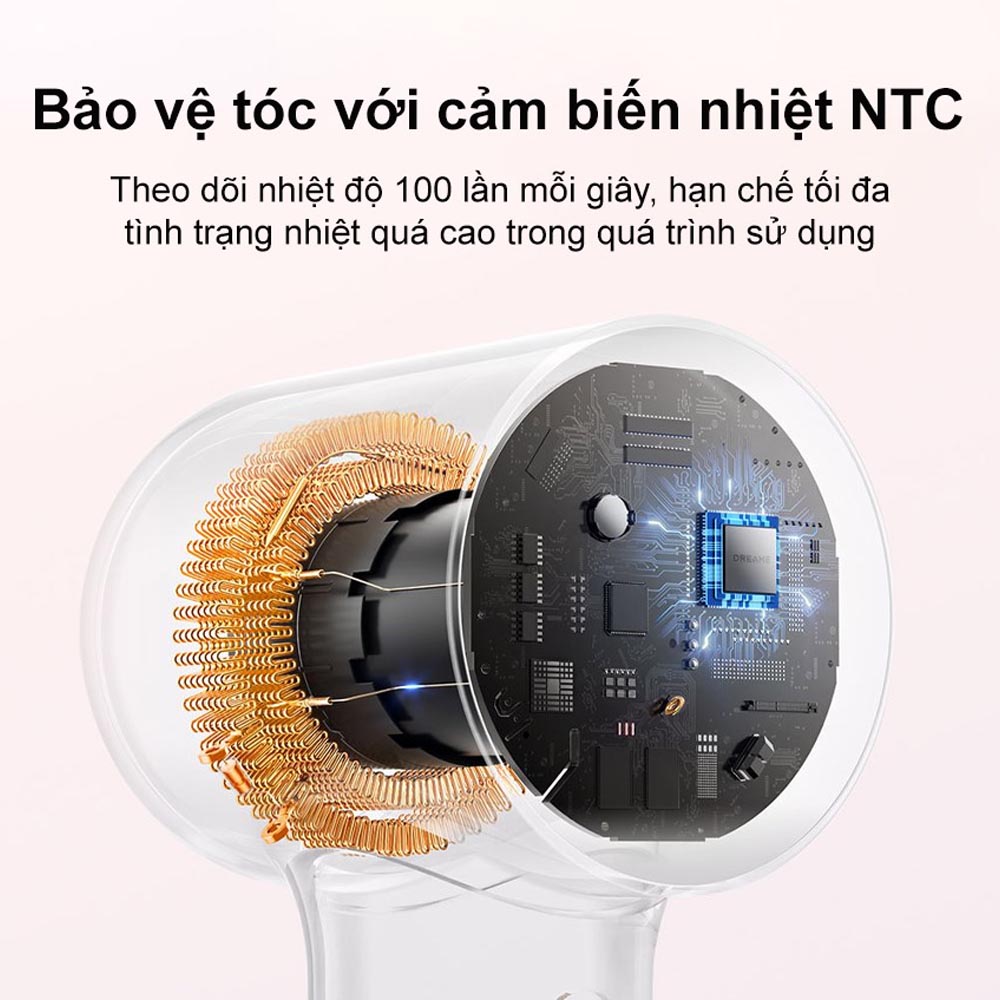 Máy Sấy Tóc Dreame Mini AHG11A tích hợp cảm biến nhiệt NTC