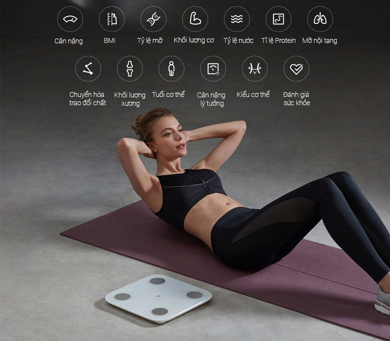 Cân sức khỏe Xiaomi tích hợp đến 13 chỉ số cơ thể