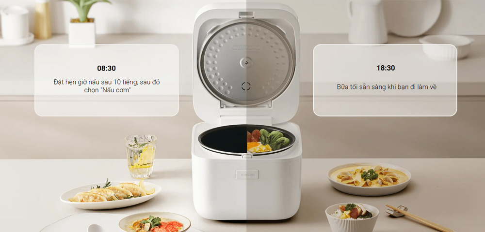 Xiaomi Multifunctional Rice Cooker tích hợp chế độ hẹn giờ và giữ ấm 
