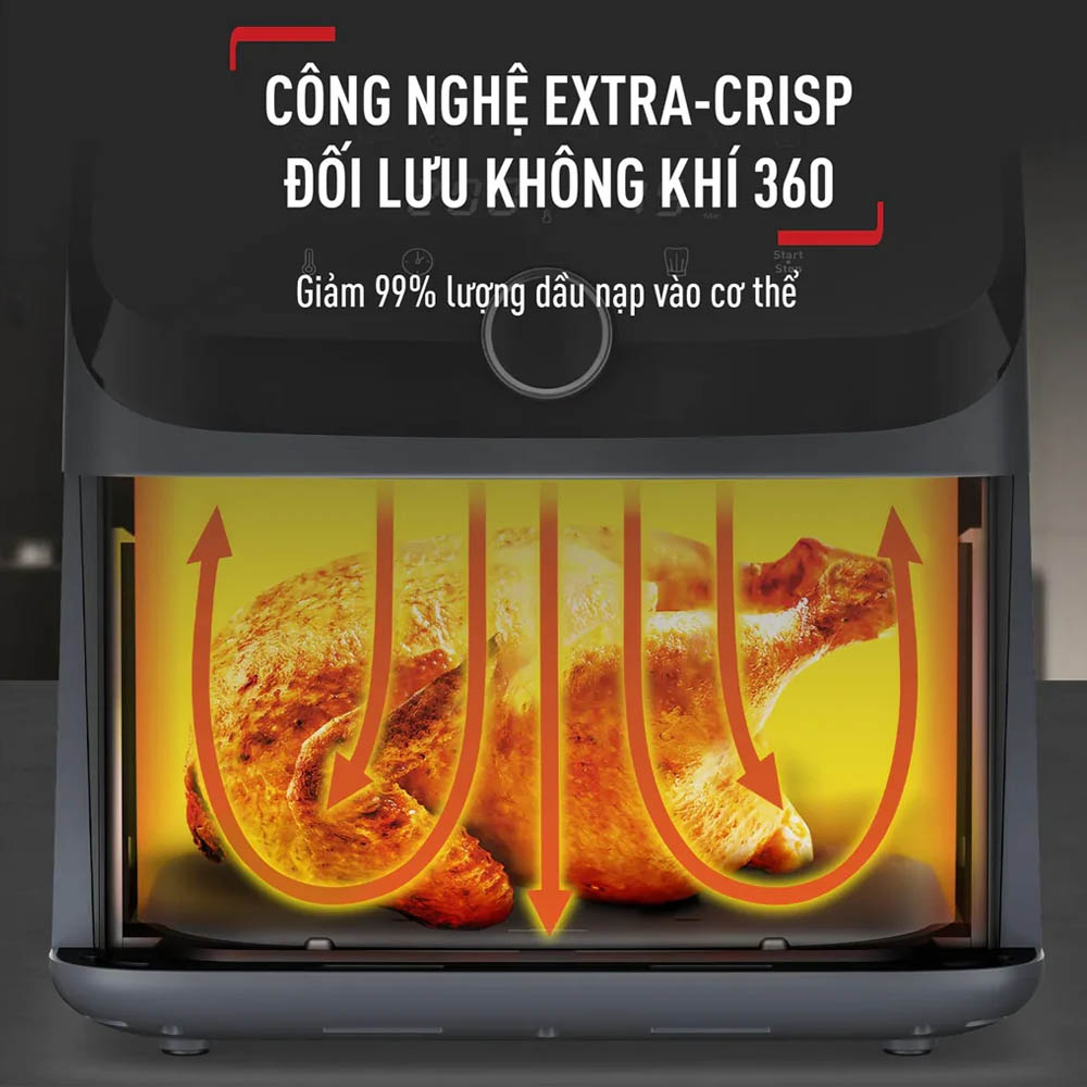 Nồi Chiên Không Dầu Tefal Mega EY855D68 trang bị công nghệ Extra Crisp