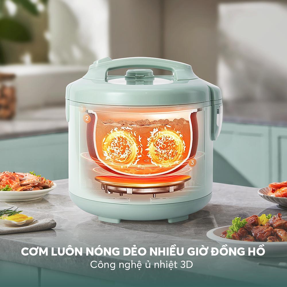 Nồi Cơm Điện Elmich RCE9257 1.2 Lít ứng dụng công nghệ ủ nhiệt 3D