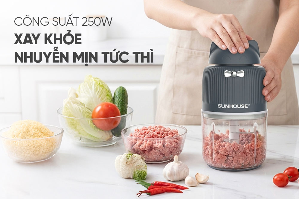 Máy Xay Thịt Sunhouse SHD5401 hoạt động với công suất 250W