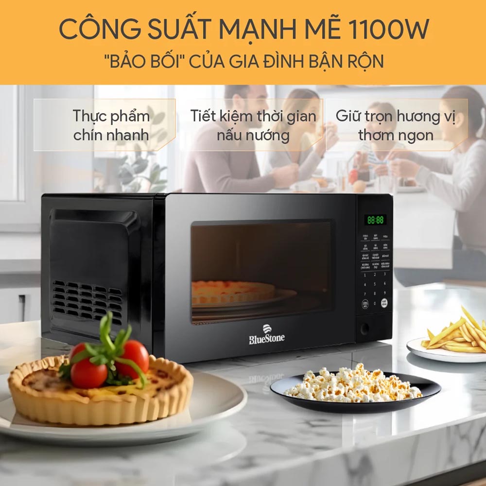 Lò Vi Sóng BlueStone MOB-7817 20 Lít hoạt động với công suất 1100W