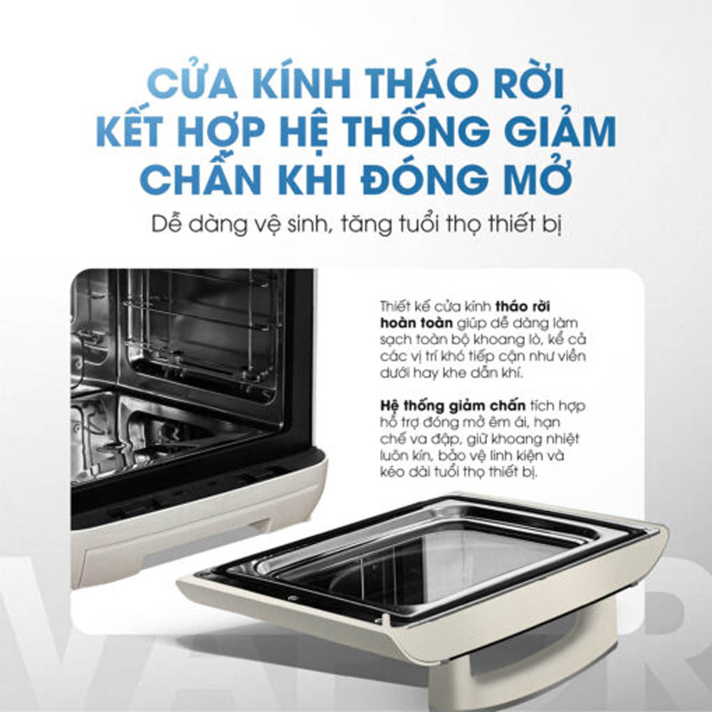 Cửa kính tháo rời hỗ trợ vệ sinh thuận tiện