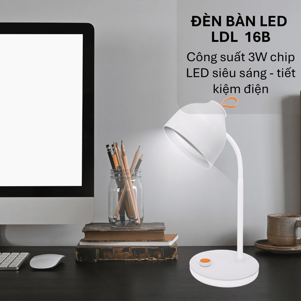 Đèn Bàn LED Điện Quang ĐQ LDL16B 3 W sử dụng Dimmer