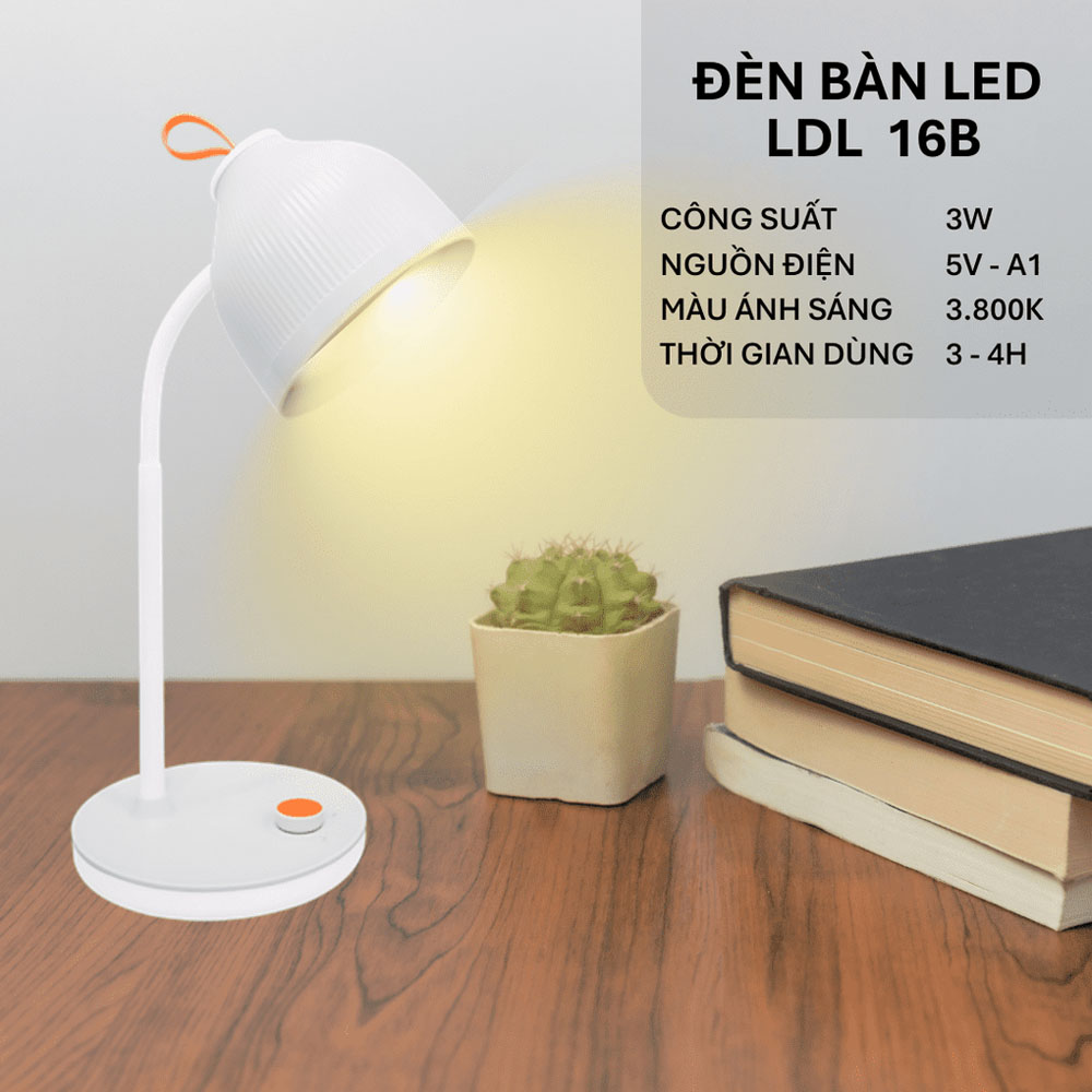 Đèn Bàn LED Điện Quang ĐQ LDL16B 3 W bảo vệ mắt tối ưu