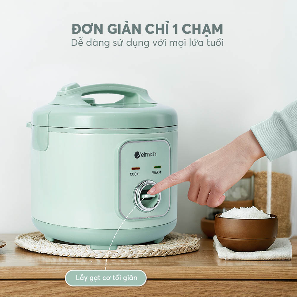 Nồi Cơm Điện Elmich RCE9257 sử dụng điều khiển nút gạt