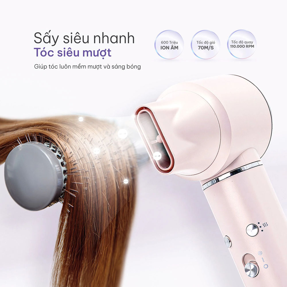 Động cơ BLDC với tốc độ quay 110.000 vòng/phút, kết hợp công suất 1300W