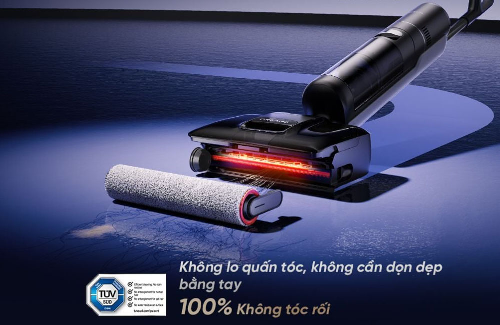 Dreame H15 Pro Foamwash được trang bị chổi chống rối tóc và lông thú