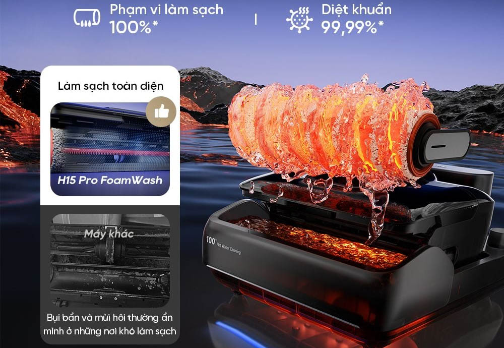 Dreame H15 Pro Foamwash giữ con lăn luôn sạch sẽ