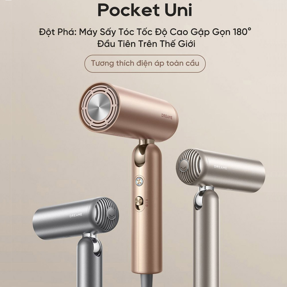 Dreame Hair Pocket Uni AHD54 có 3 kiểu gấp gọn