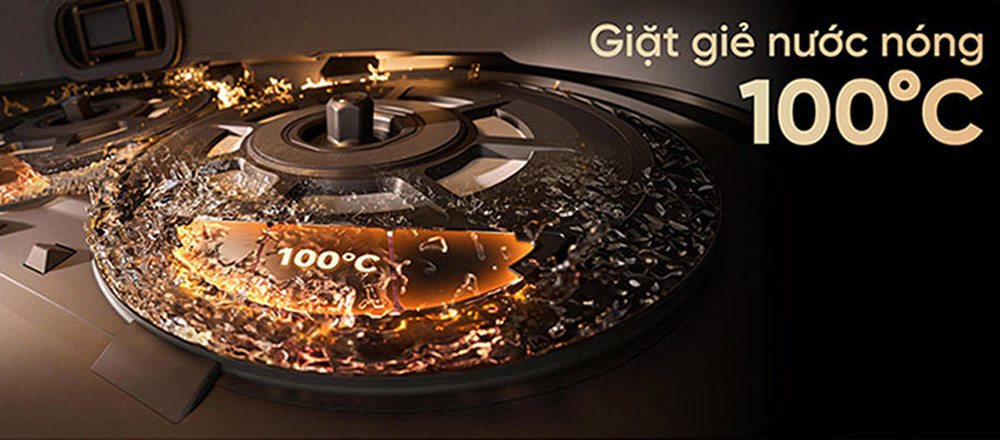 Công nghệ ThermoHub™ tự động giặt cuộn lăn bằng nước nóng 100°C