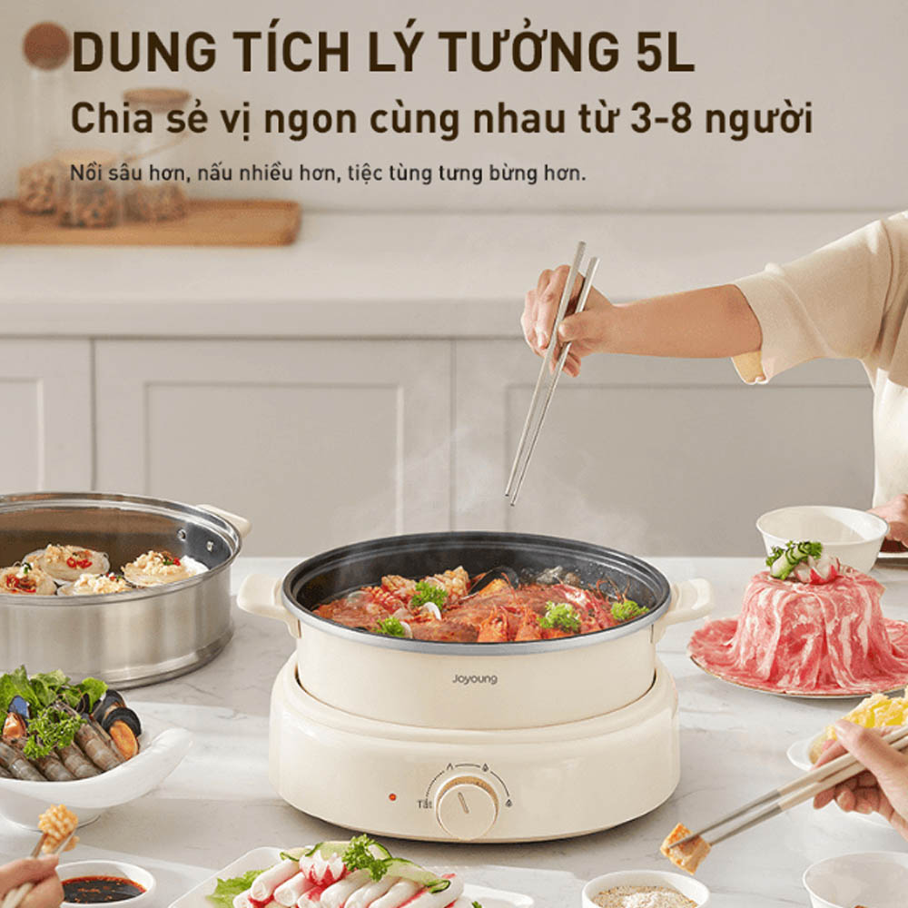 Nồi Lẩu Đa Năng 3 Trong 1 Joyoung JHP-525 sở hữu dung tích 5 lít