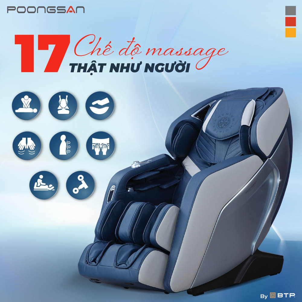 Ghế Massage Cao Cấp Poongsan MCP-804 mô phỏng chuyển động thật
