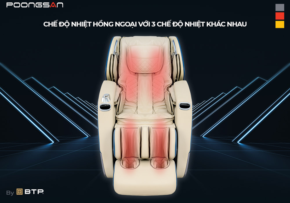 Ghế Massage Cao Cấp Poongsan MCP-804 có khả năng làm ấm nhanh chóng