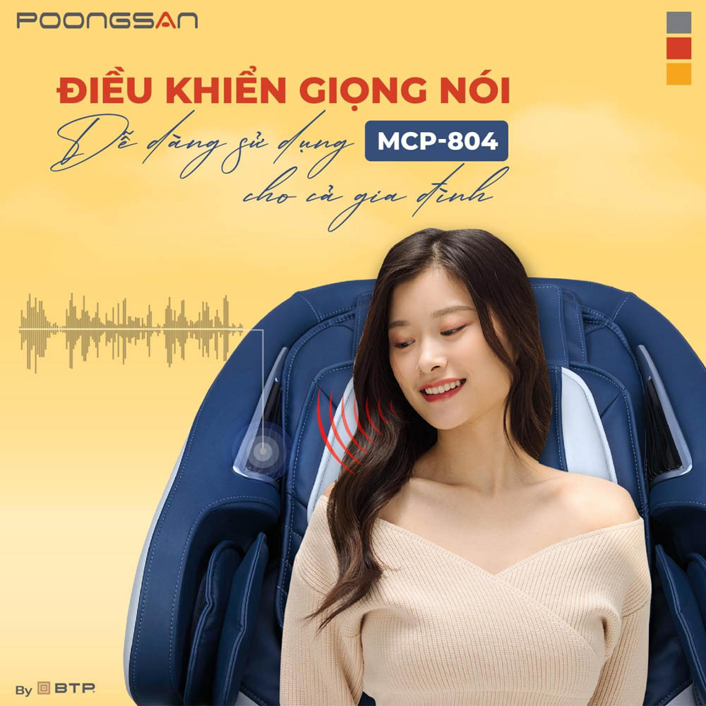 Dễ dàng điều khiển Ghế Massage Cao Cấp Poongsan MCP-804