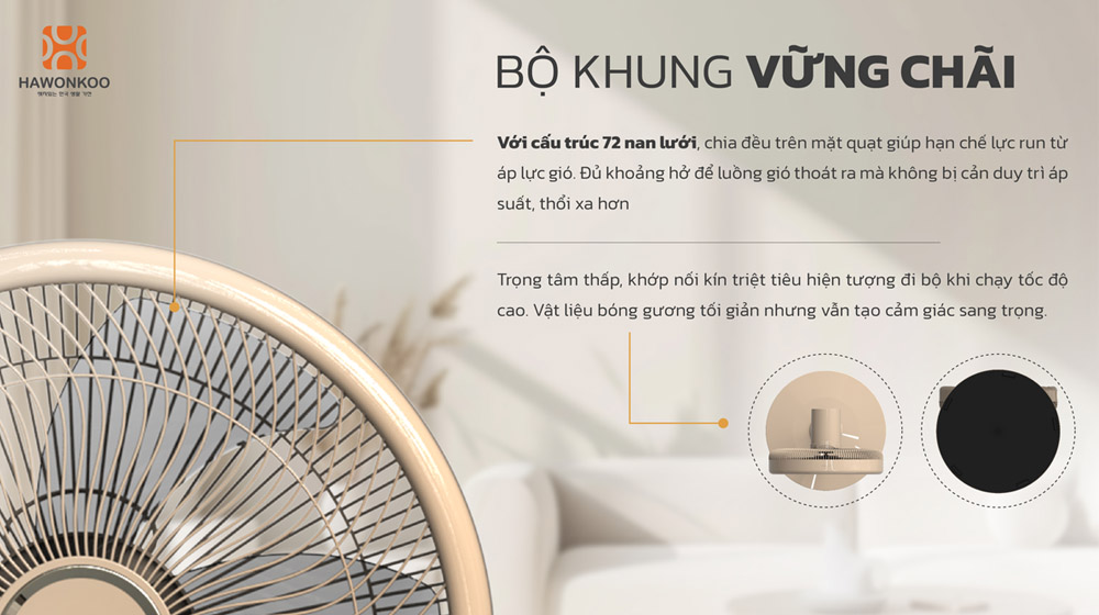 Hawonkoo FDH-86-BLDC-Inverter-CF 42W có thiết kế hiện đại