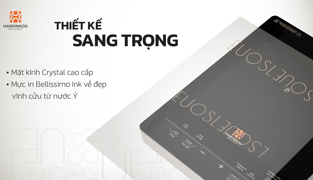 Mặt kính Hawon Crystal cao cấp làm không gian bếp trở nên sang trọng