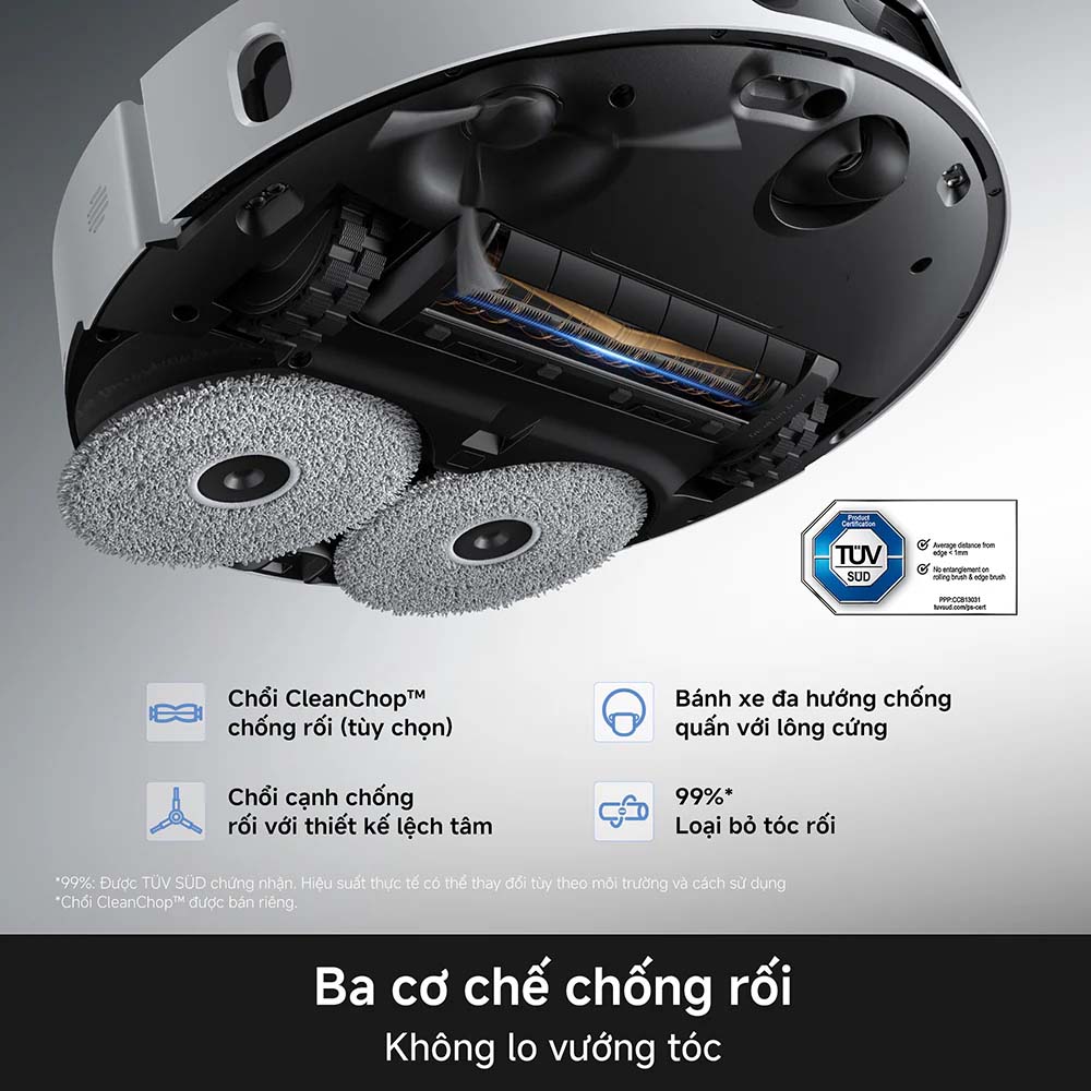 Robot Hút Bụi Lau Nhà Mova E50 Ultra trang bị hệ thống chống rối 3 lớp