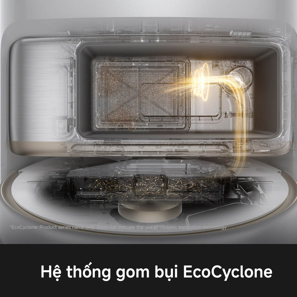 Khả năng rảnh tay đến 100 ngày nhờ hộp bụi EcoCyclone™