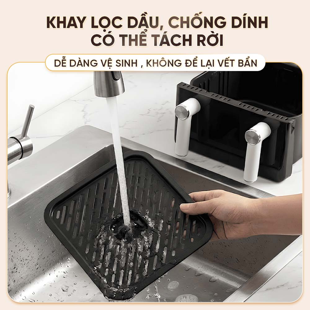 Nồi Chiên Masuto MSPPrimeAir trang bị khay lọc dầu chống dính tách rời