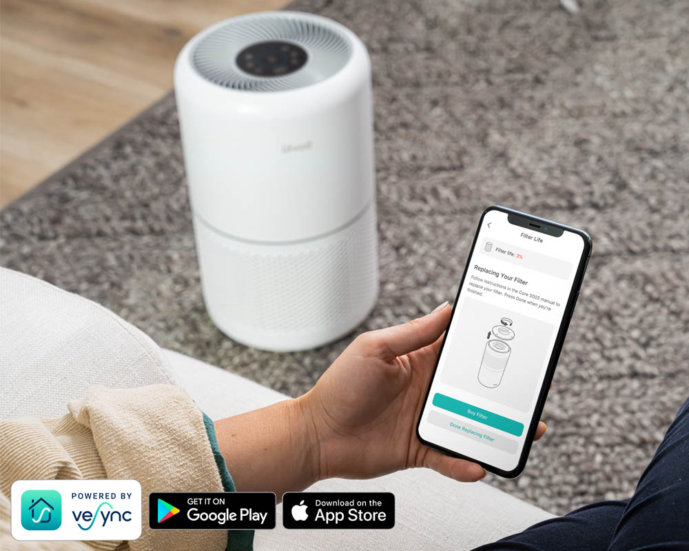 Dễ dàng điều khiển Máy Lọc Không Khí Levoit Core 300S 15W