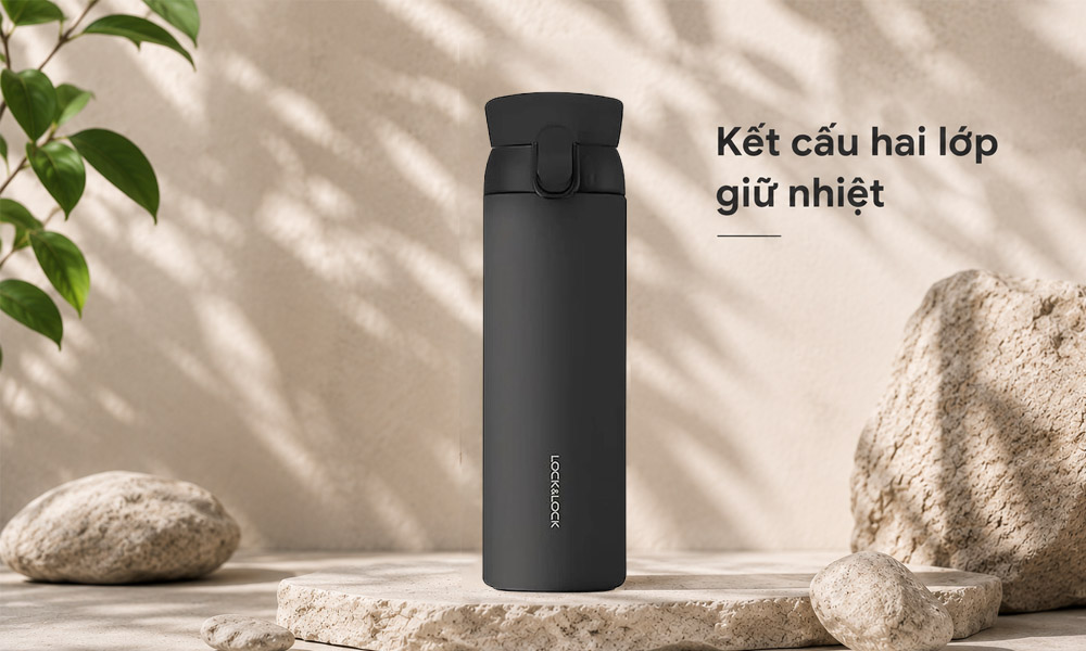 Lock&Lock Wannabe One Touch LHC3240BLK giữ nhiệt hiệu quả
