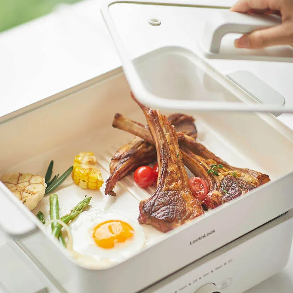 Locknlock Multicooker EJP154IVY tích hợp lòng nồi phủ chống dính men sứ