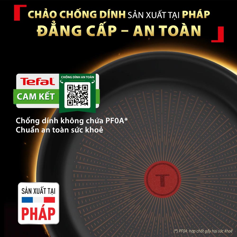 Lớp chống dính Titanium 100% an toàn, không chứa hợp chất PFOA