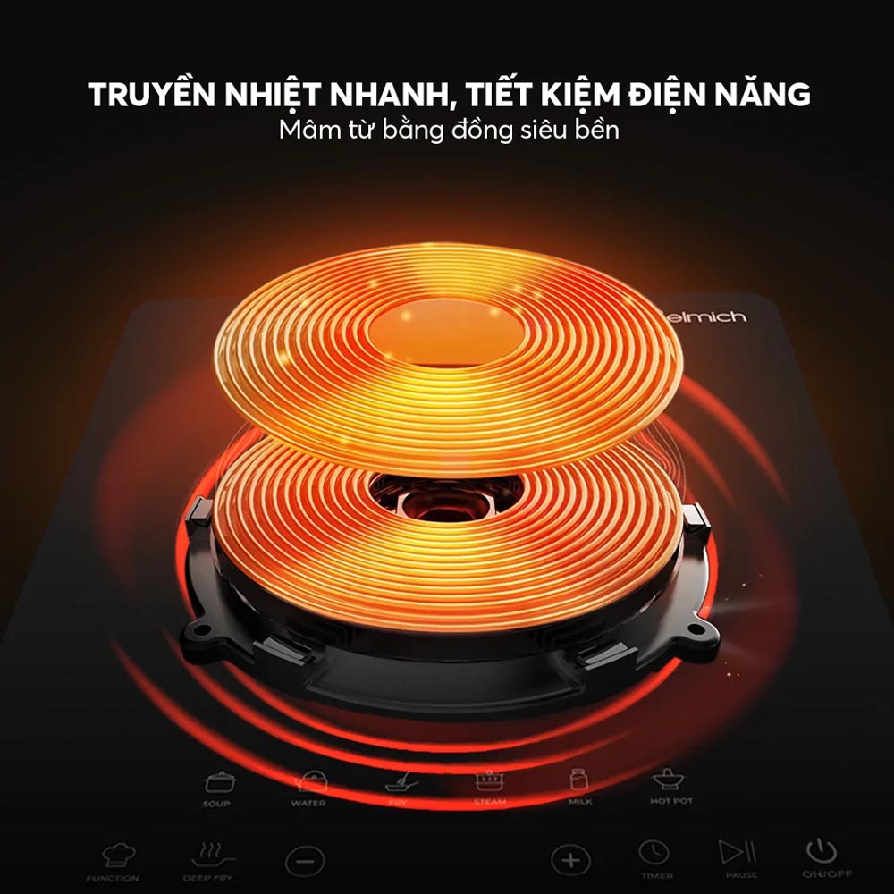 Bếp Điện Từ Elmich ICE-9301 trang bị mâm từ thiết kế dạng kép đôi