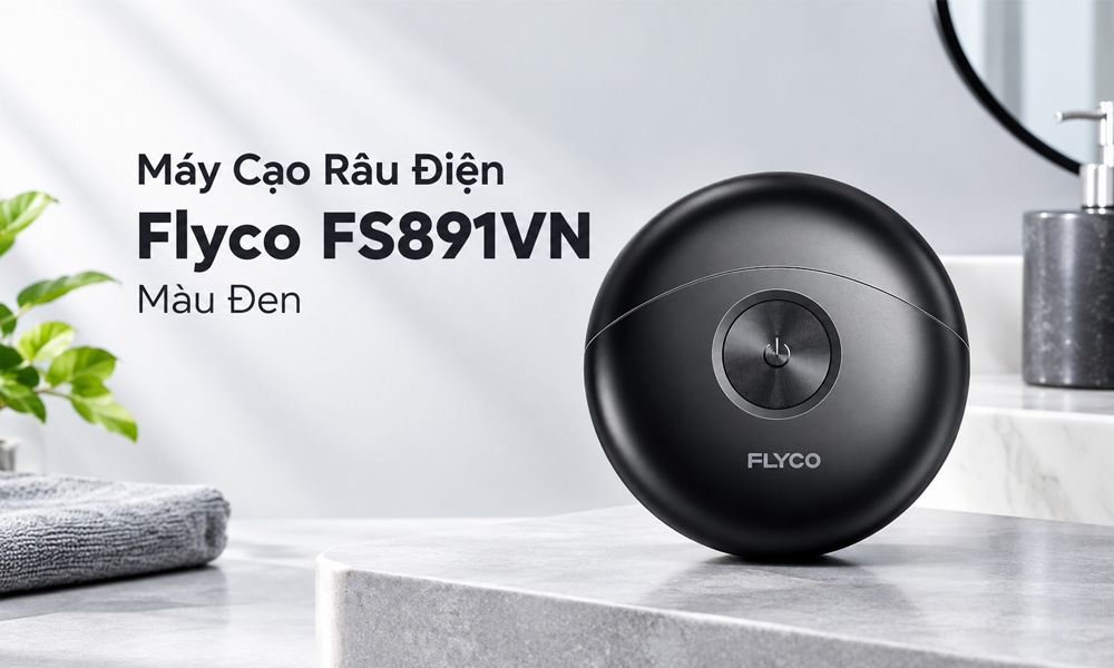 Máy Cạo Râu Điện Flyco FS891VN Màu Đen có nắp đậy từ tính