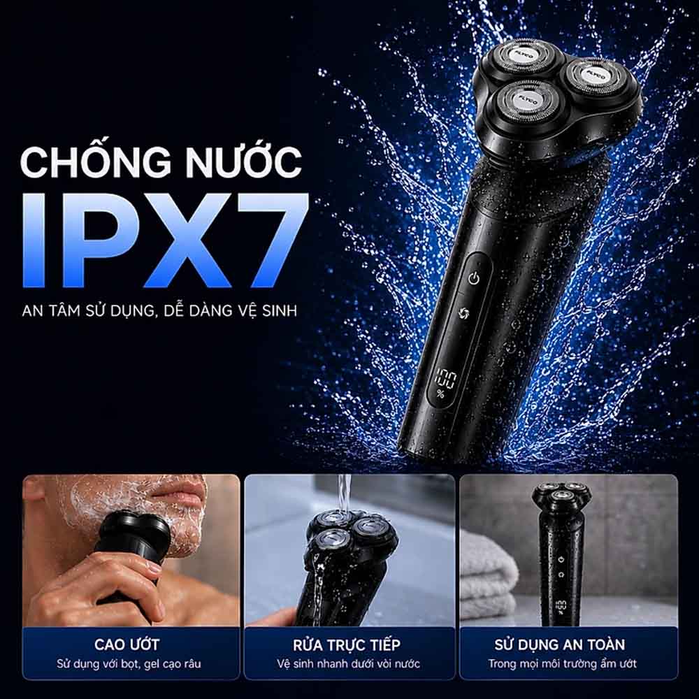Dễ dàng vệ sinh Máy Cạo Râu Điện Flyco FS929VN Màu Đen