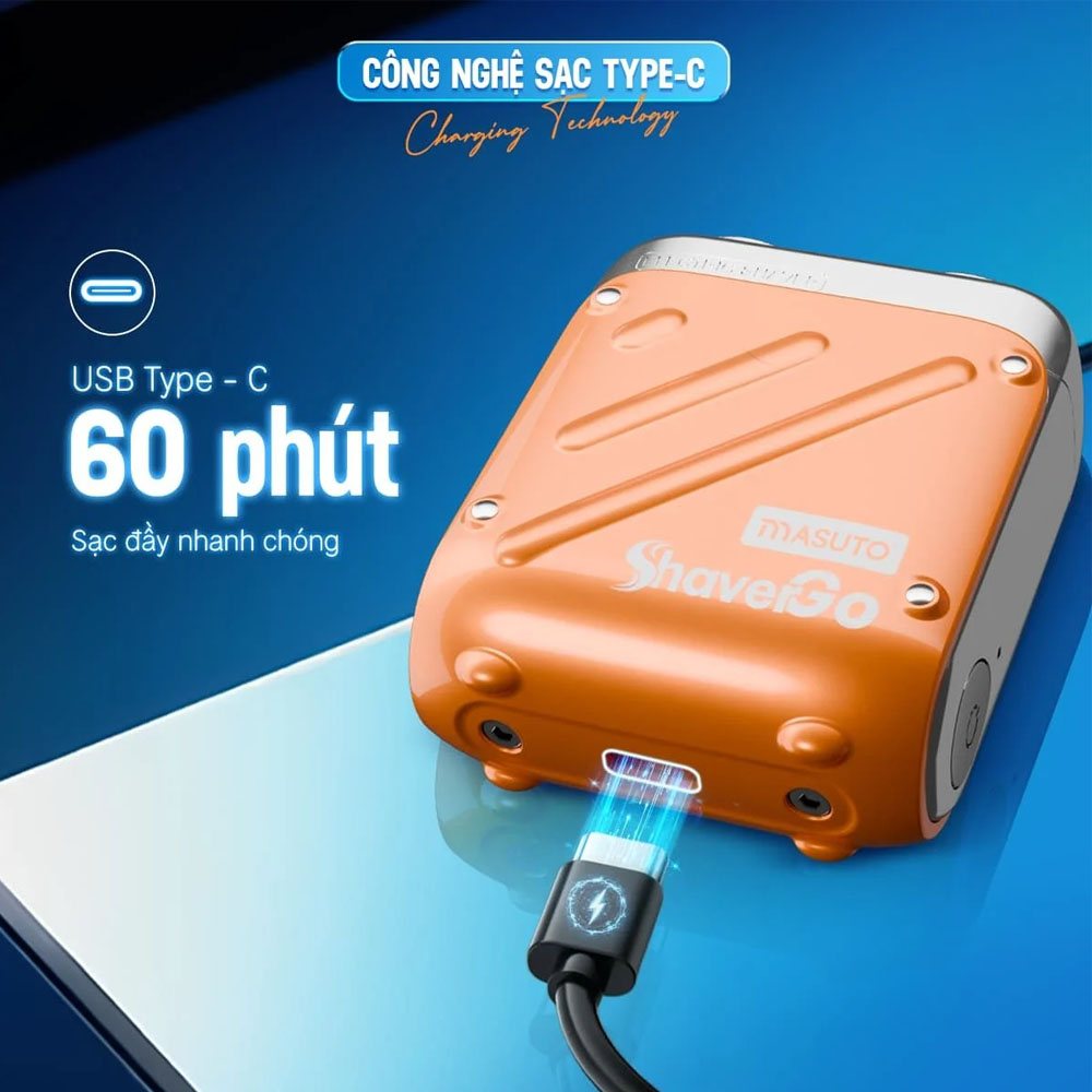 Máy Cạo Râu Du Lịch Masuto MSShaverGo cần 60 phút sạc đầy