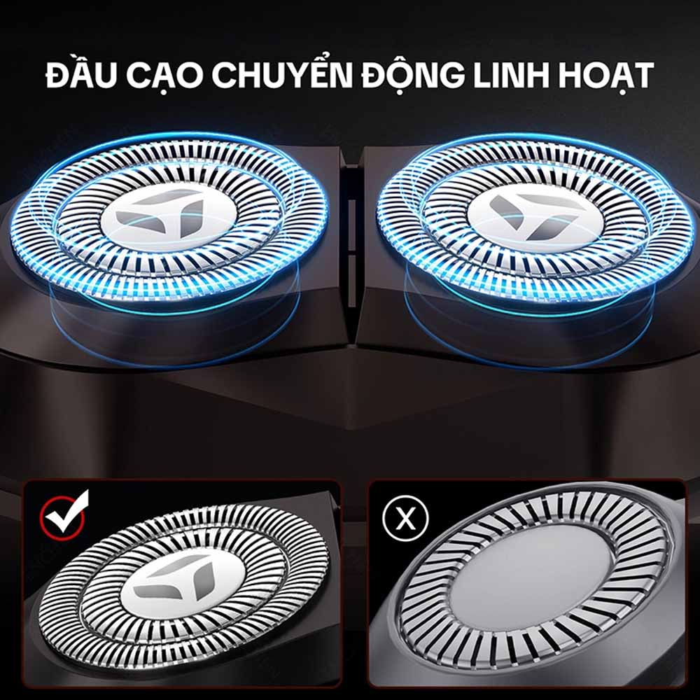 Đầu cạo nổi 2D của Máy Cạo Râu Enchen Mini X